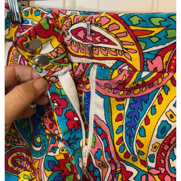 Attyre New York Womens Paisley‎ Floral Scallop Hem Shorts Size 18 Cotton Blend - Picture 4 of 7